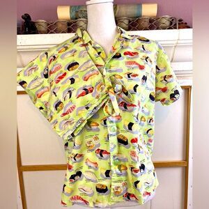 The Cat’sPajamas RARE SET Sushi Print Top & pants VTG mint condition oversized